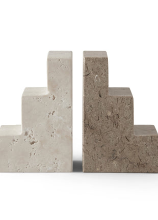 PW00549 Printworks Bookend - Travertine/Limestone boekensteun