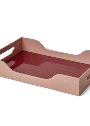 Printworks Swell gelakt houten tray / dienblad - Maroon/Roze L