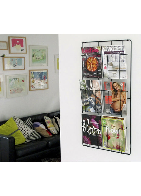 1002671 Puhlmann FRAME-6 tijdschriftenrek zwart