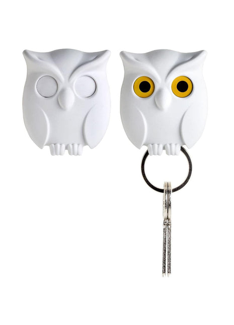 QL 10195 WH Qualy Night Owl - sleutelhanger uil - wit