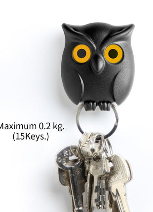 QL 10195 BK Qualy Night Owl - sleutelhanger uil - zwart