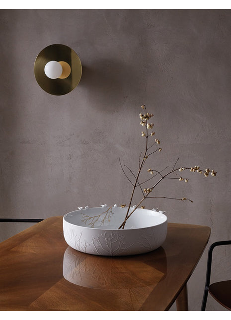 16731 Rader birds grote schaal wit porselein gouden vogels