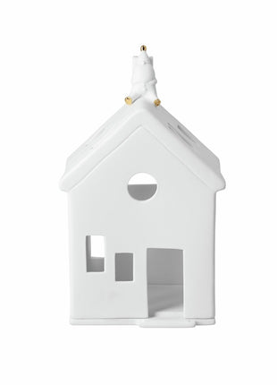 92646 Rader huisje theelicht Santa kerstman wachten op Rudolf