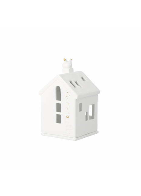 92647 Rader huisje theelicht Santa kerstman door schoorsteen