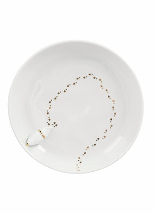 92642 Rader schaaltje met Santa kerstman gouden voetstappen kerst