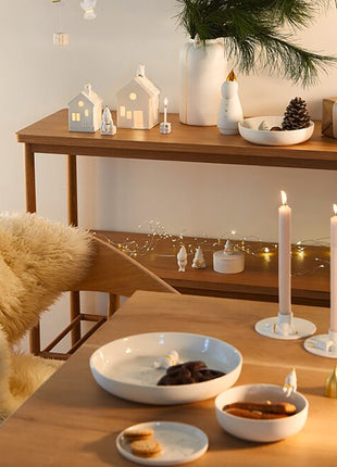 92642 Rader schaaltje met Santa kerstman gouden voetstappen kerst