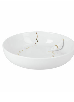 92642 Rader schaaltje met Santa kerstman gouden voetstappen kerst