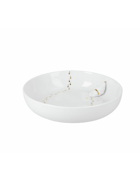 92642 Rader schaaltje met Santa kerstman gouden voetstappen kerst