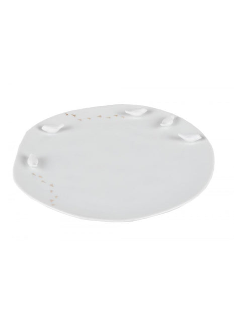 15536 Räder tales bord met zwerm vogels wit porselein