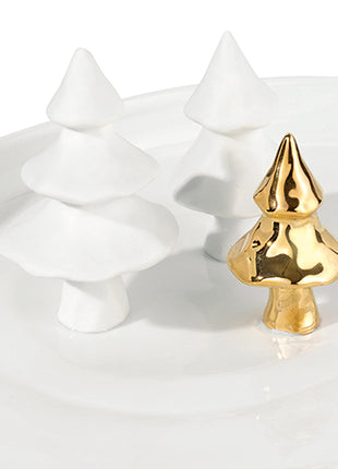 88560 Rader ronde schaal met dennenbomen 35cm - kerst