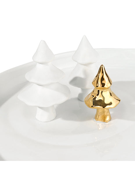 88560 Rader ronde schaal met dennenbomen 35cm - kerst