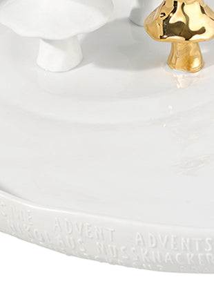 88560 Rader ronde schaal met dennenbomen 35cm - kerst