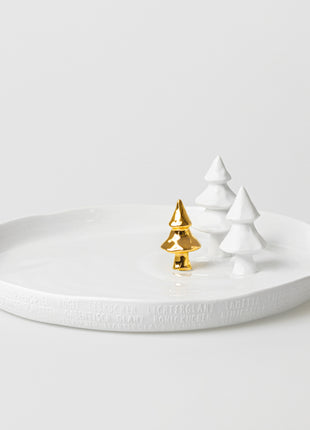 88560 Rader ronde schaal met dennenbomen 35cm - kerst