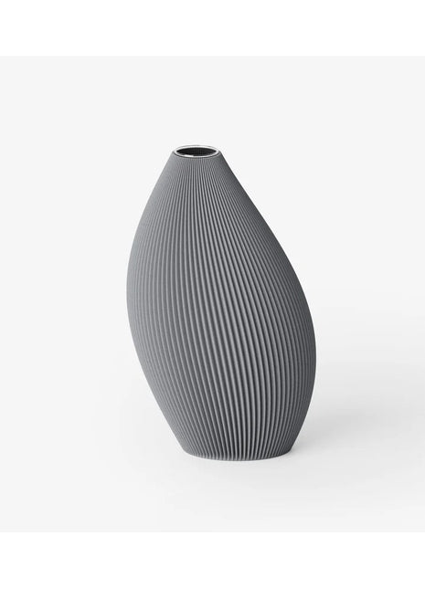 Recozy Bent 1 vaas - 3D print bloemenvaas stone grey