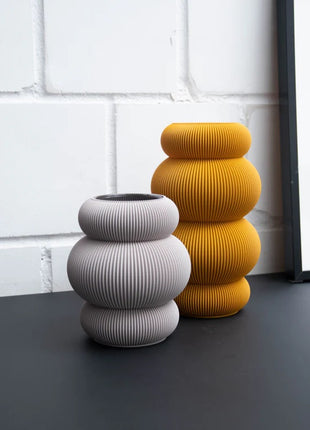 Recozy Halo 2 vaas - duurzame bloemenvaas goudoranje