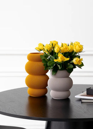 Recozy Halo 2 vaas - duurzame bloemenvaas goudoranje