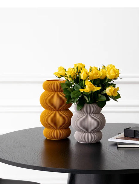 Recozy Halo 2 vaas - duurzame bloemenvaas goudoranje