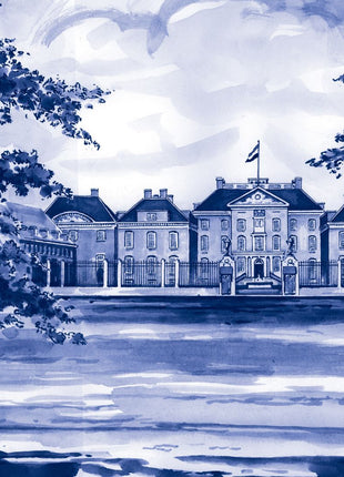 46870300 Royal Delft Paleis het Loo bord pauw