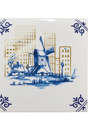 Royal Delft Goldie Tiles - tegel goud - big city