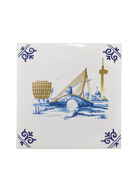Royal Delft Goldie Tiles - tegel goud - Delft to Rotterdam