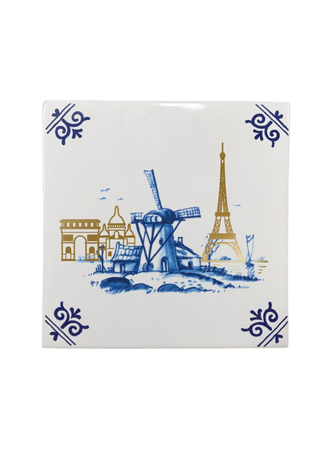 Royal Delft Goldie Tiles - tegel goud - Delft to Paris