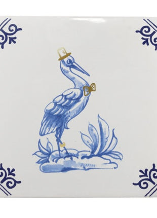 Royal Delft Goldie Tiles - tegel huwelijk Bruidegom & Bruidegom