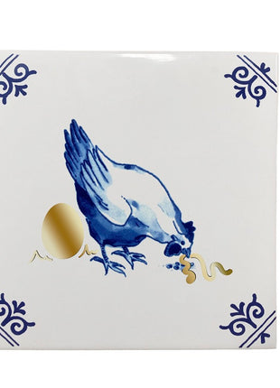 Royal Delft Goldie Tiles - tegel goud - gouden ei