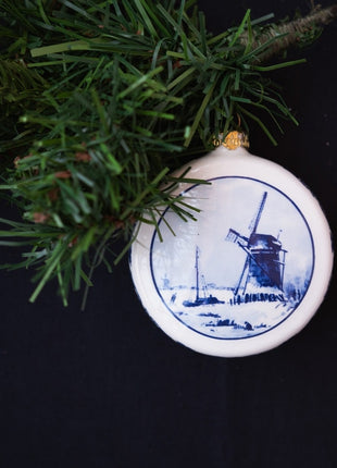 7000293 Royal Delft kerstornament molen delftsblauw