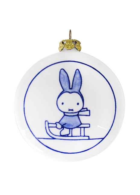 46202103 Royal Delft kerstornament nijntje slee delftsblauw