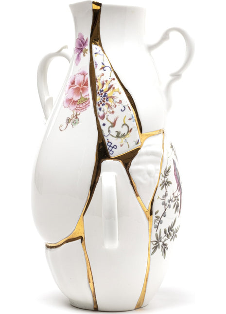 09675 Seletti Kintsugi vaas porselein / goud H. 32
