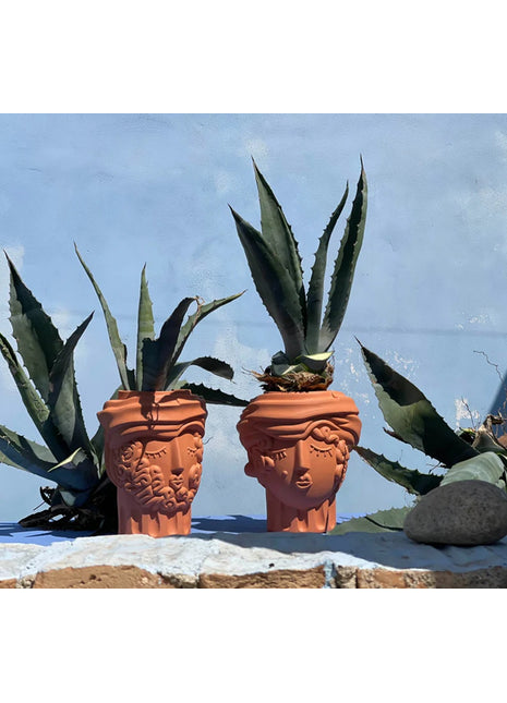 11506 11507 Seletti Magna Graecia Vrouw terracotta bloempot