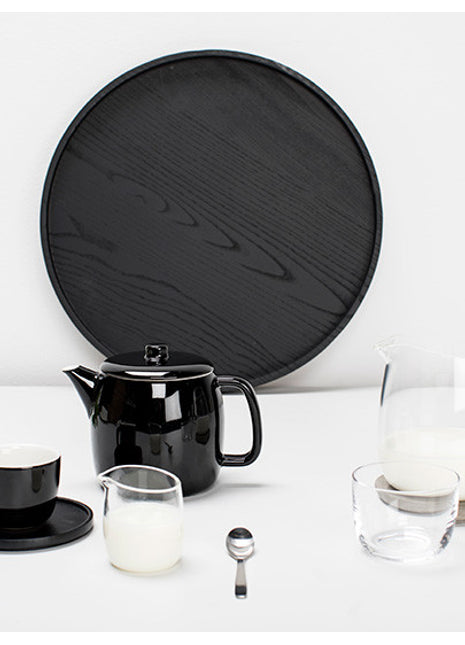 B0219211 Serax dienblad hout rond zwart 35 cm - Van Duysen