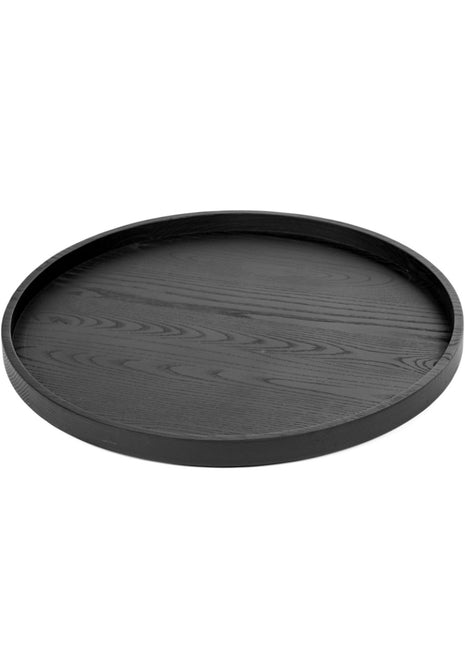 B0219211 Serax dienblad hout rond zwart 35 cm - Van Duysen