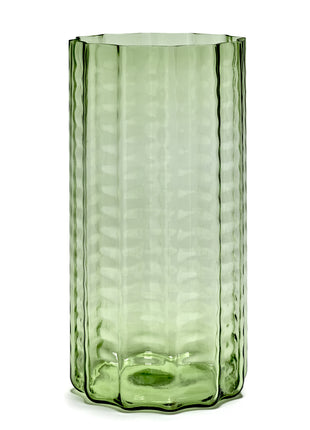 Serax Wave 3 vaas groen glas D18 H35 Deriemaeker