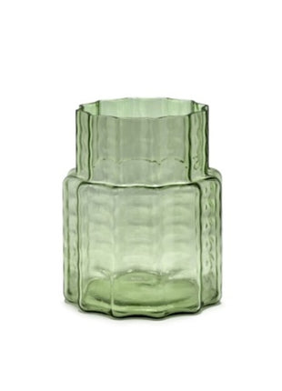 B0822013 Serax Wave 4 vaas groen glas D18 H21 Deriemaeker