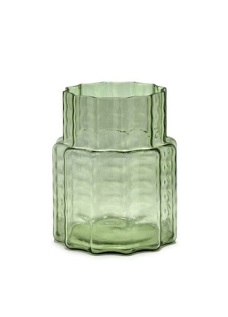 B0822013 Serax Wave 4 vaas groen glas D18 H21 Deriemaeker