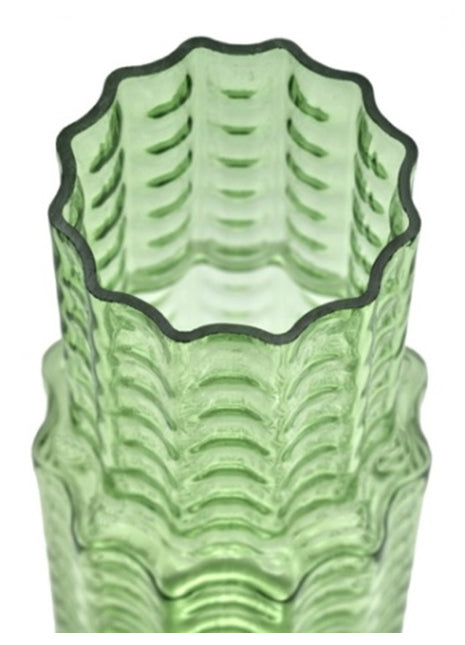 Serax Wave 5 vaas groen glas D16 H35 Deriemaeker