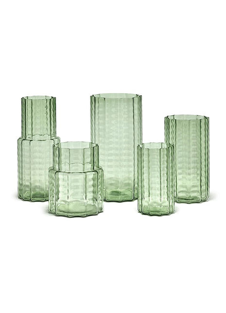 Serax Wave 3 vaas groen glas D18 H35 Deriemaeker