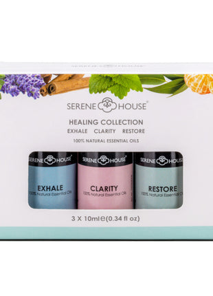 Serene House essentiële olie healing collectie Restore / Exhale / Clarity