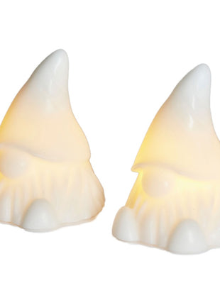 13357  Sirius Coco Gnome wax wit led set 2 stuks