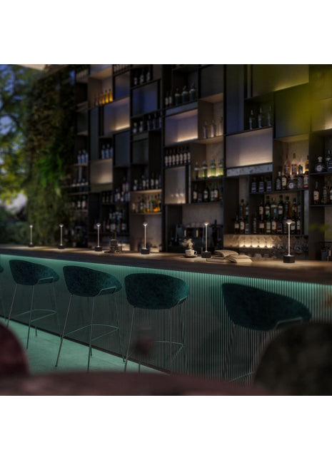 78467 Sompex Flora tafellamp chroom accu dimbaar binnen / buiten