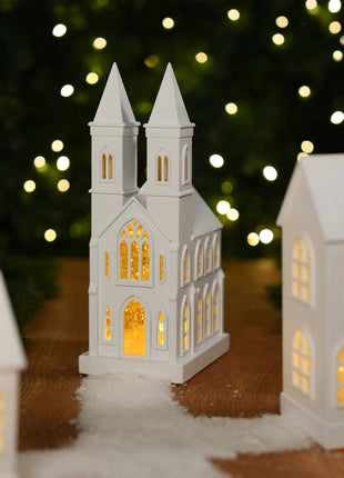 Sompex Glamor Kerk glitter lamp wit - 72470