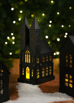 Sompex Glamor Kerk glitter lamp zwart - 72471
