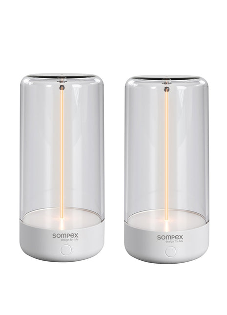 Sompex PULSE oplaadbare lamp - wit aanbieding set 2 stuks
