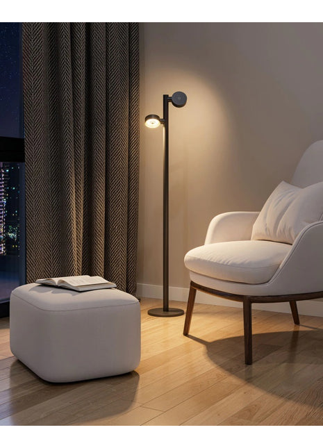 79080 Sompex Ronda vloerlamp oplaadbaar en dimbaar zwart 2 spot