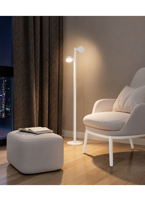 79081 Sompex Ronda vloerlamp wit oplaadbaar en dimbaar 2 spot