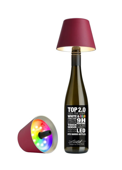 72524 Sompex TOP 2.0 flessenlamp accu led bordeaux multi-colour