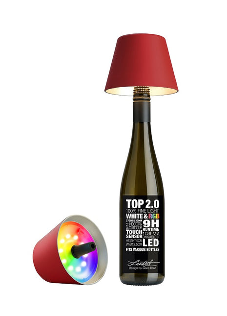 72530 Sompex TOP 2.0 flessenlamp accu led rood multi-colour
