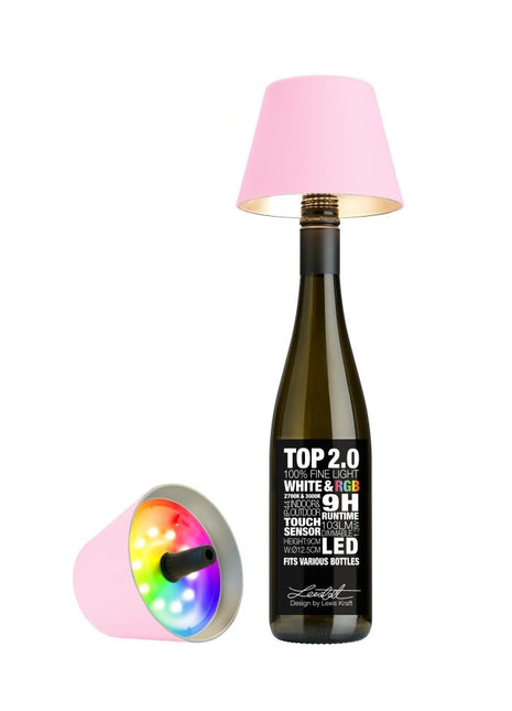 72535 Sompex TOP 2.0 flessenlamp accu led roze multi-colour