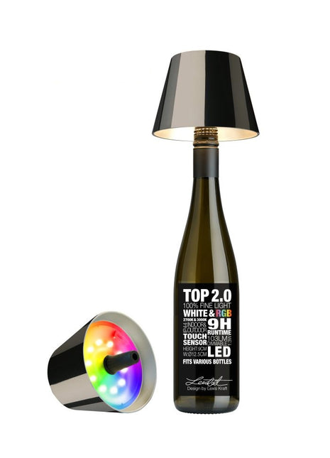 72553 Sompex TOP 2.0 flessenlamp accu space grau multi-colour